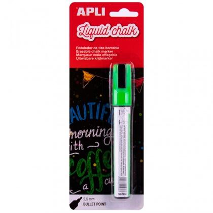 Apli Marcador Tiza Líquida Punta Redonda 5.5mm Verde para Pizarras y Superficies Lisas 1 Ud Apli Marcador Tiza Líquida Punta Redonda 5.5mm Verde para Pizarras y Superficies Lisas 1 Ud