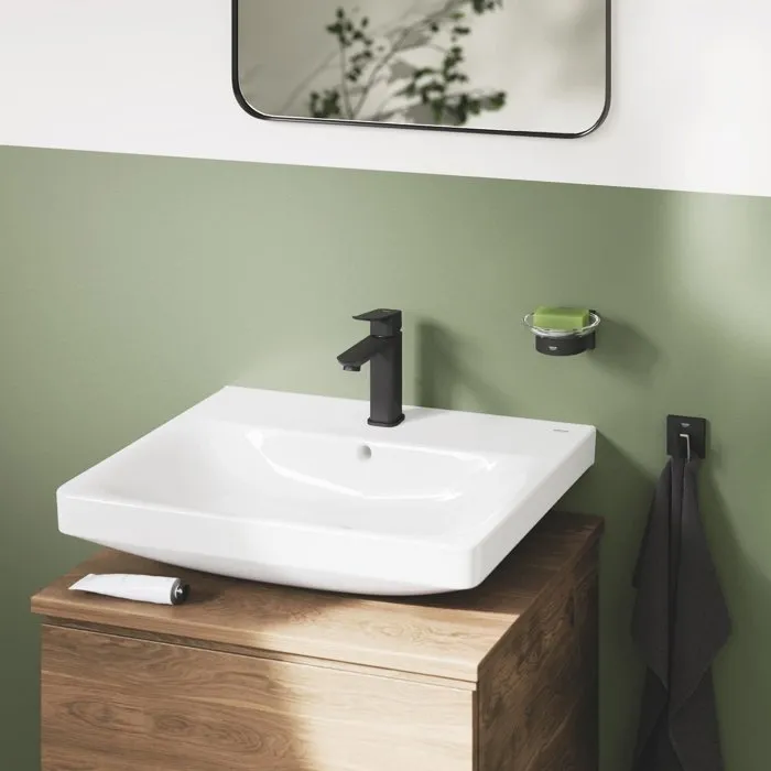 Grohe Grifo mezclador para lavabo DICE Negro mate con desagüe sistema clic - Tamaño M - Referencia AACJS37164