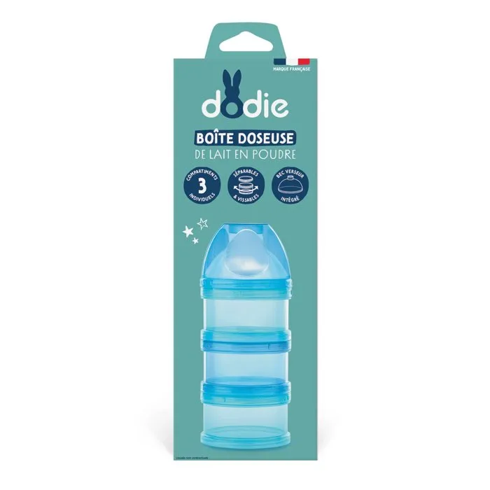 DODIE Caja de Dosificación para Leche, Compartimentos Individuales Transparentes y Separables con Boquilla Extraíble y Atornillable