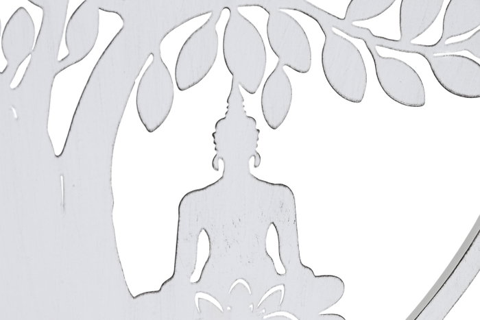 DKD Home Decor Decoración de Pared Metal Árbol Buda 40x40 cm