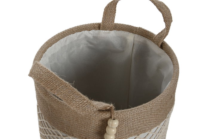 DKD Home Decor Set de 3 Cestas de EVA y Poliéster en Natural y Crema 30x30x34 cm