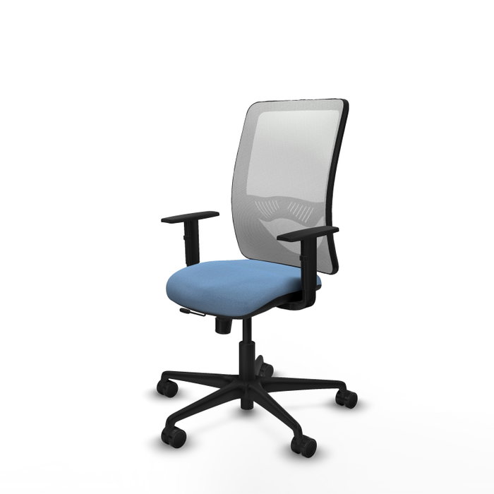 PIQUERAS Y CRESPO Silla de oficina Zulema con mecanismo Sincro/Traslack Azul cielo y Blanco