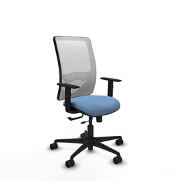 PIQUERAS Y CRESPO Silla de oficina Zulema con mecanismo Sincro/Traslack Azul cielo y Blanco