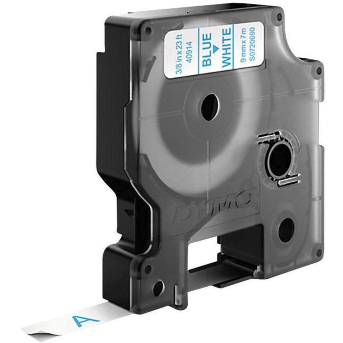Dymo Cinta D1 Azul sobre Blanco 9mm x 7m