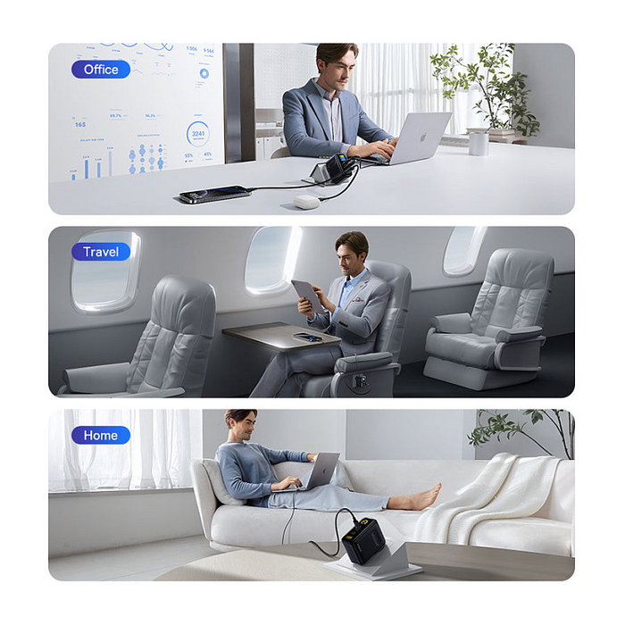 Baseus PicoGo AE21 Cargador 100W 2C+A Negro con Cable USB-C 1,5m