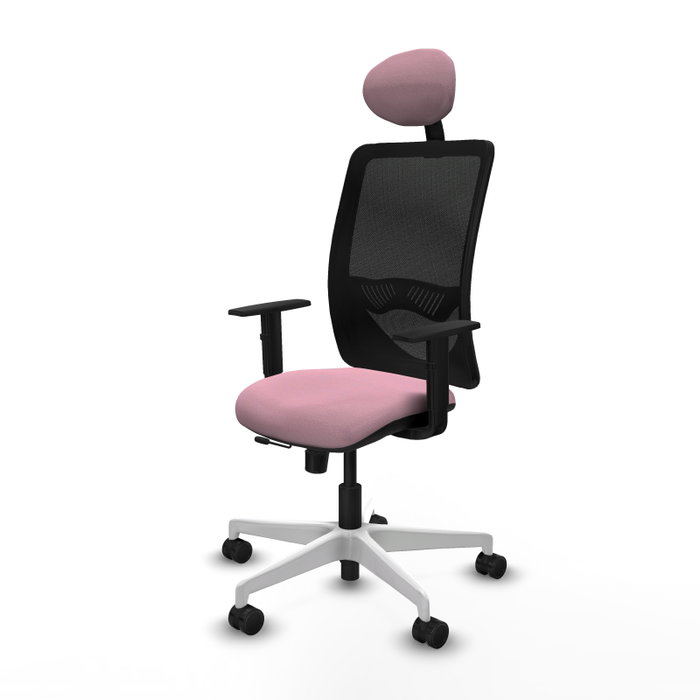 PIQUERAS Y CRESPO Silla de oficina Zulema Rosa con Malla Negra
