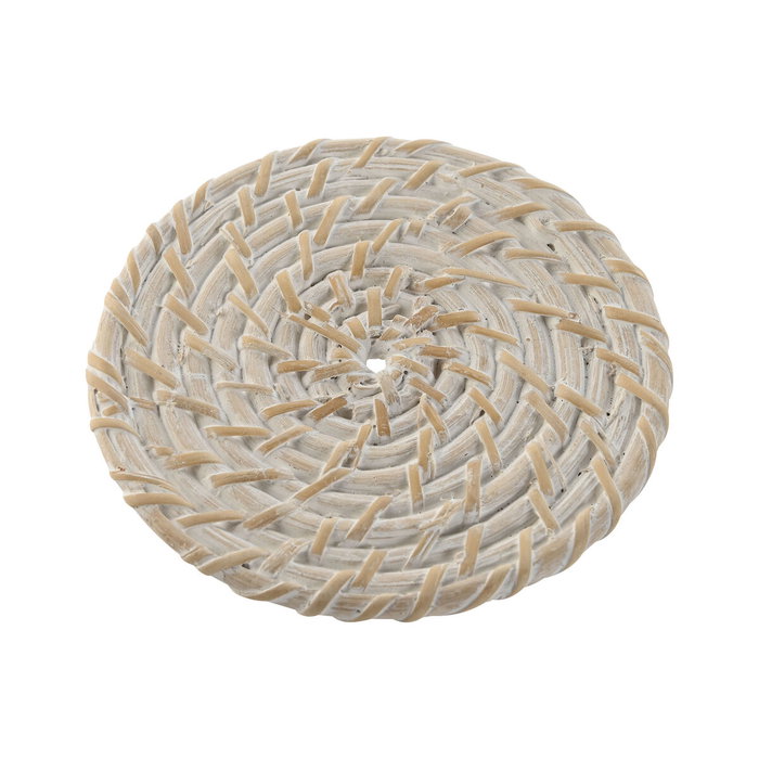 DKD Home Decor Set de 6 Posavasos de Bambú y Ratán Blanco DKD Home Decor Set de 6 Posavasos de Bambú y Ratán Blanco