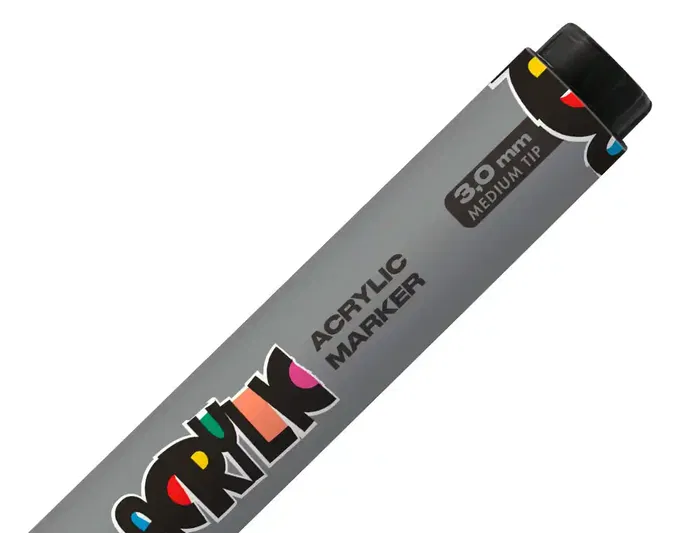 Liderpapel Rotulador Acrílico Base Agua Todo Tipo de Superficie Punta Redonda 3 mm Plata