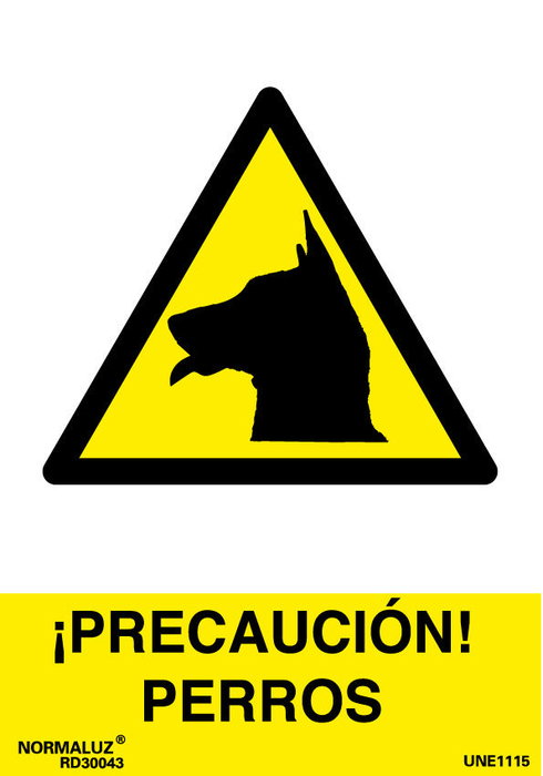 Normaluz Señal Luminiscente Precaución Perros 21x30 cm