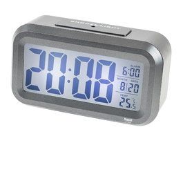 SAMI Despertador Digital LCD XL con Sensor de Luz Nocturna - Plata, Referencia: SAMI LCD digit XL