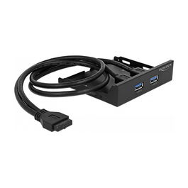 DeLOCK 63994 Panel Frontal USB 5 Gbps 2x USB Tipo-A 3.5 Pulgadas Negro Hot-Swap USB 3.2 Gen 1
