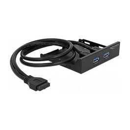 DeLOCK 63994 Panel de bahía frontal con 2 puertos USB 3.2 Gen 1 de 3.5 pulg.