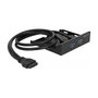 DeLOCK 63994 Panel de bahía frontal con 2 puertos USB 3.2 Gen 1 de 3.5 pulg.