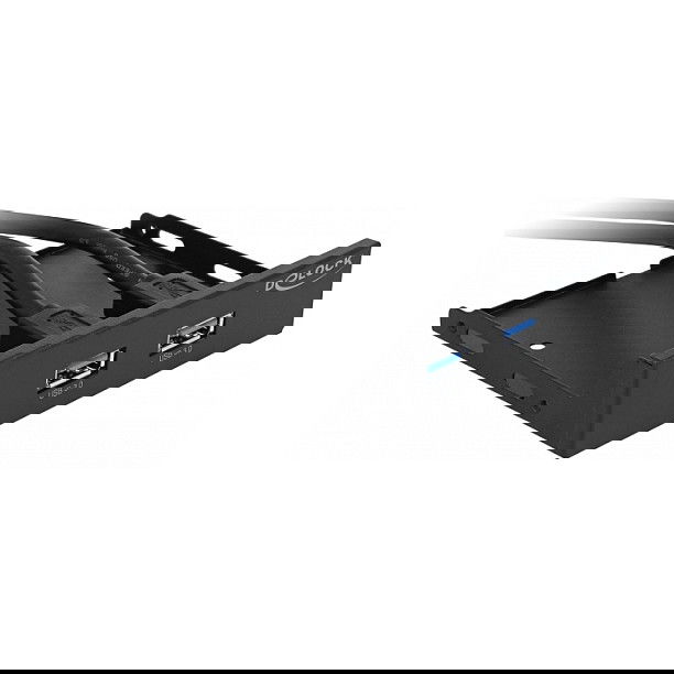 DeLOCK 63994 Panel Frontal USB 5 Gbps 2x USB Tipo-A 3.5 Pulgadas Negro Hot-Swap USB 3.2 Gen 1