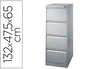 Fichero de 4 cajones metálico gris con guías telescópicas