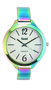 SAMI SRA - Reloj de metal con baño rainbow red y esfera plateada