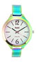 SAMI SRA - Reloj de metal con baño rainbow red y esfera plateada