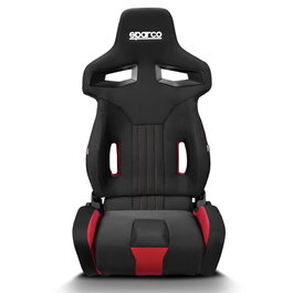 Sparco Asiento Deportivo Reclinable R333 S009011NRRS Negro y Rojo para Calle, Track Day y Sim Racing