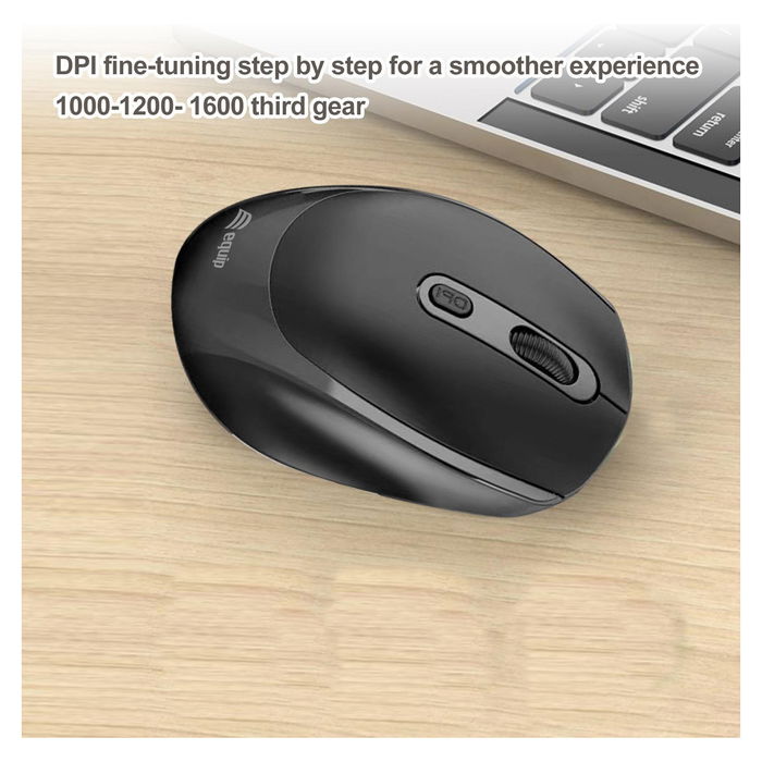 EQUIP 245122 Ratón Kompaktmaus Inalámbrico Ambidextro Óptico 1600 DPI, 4 Botones, Negro EQUIP 245122 Ratón Kompaktmaus Inalámbrico Ambidextro Óptico 1600 DPI, 4 Botones, Negro