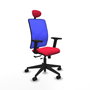PIQUERAS Y CRESPO Silla de oficina Motilla con mecanismo Sincro/Traslack, Rojo y Azul