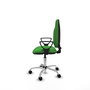 Silla de oficina Algarra con mecanismo Contacto permanente básico tapizada con Tela color Verde. Equipada con Base cromada, Brazos fijos y Ruedas de nailon 50 mm