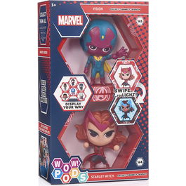 WOW STUFF WOW PODS Set Figuras led Vision + Scarlet Marvel con luz UV