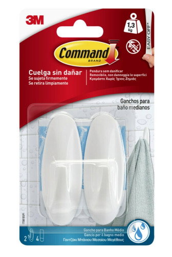 3M Command Gancho Blanco Mediano 3M Command Gancho Blanco Mediano