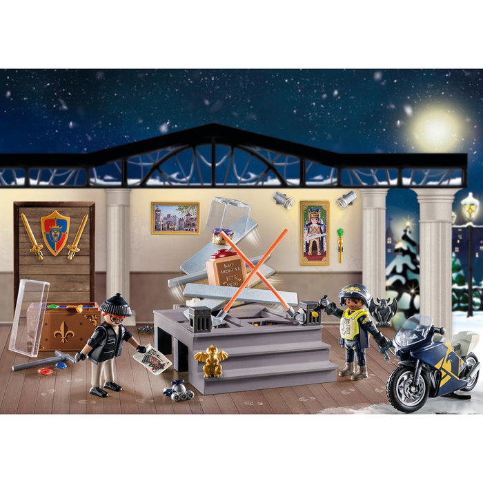 Playmobil 71347 Calendario De Adviento Robo En El Museo Con Figuras Policía, Motocicleta Y Accesorios