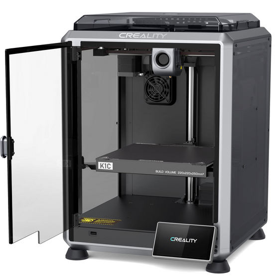 Creality Impresora 3D K1C de Alta Velocidad con Fibra de Carbono, Hotend 300ºC, Cámara AI, Volumen 220x220x250mm, 600mm/s, Nivelación Automática