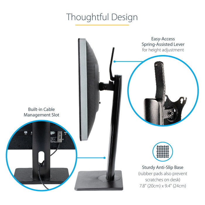 StarTech.com Soporte para Monitor con Ajuste de Altura, Negro StarTech.com Soporte para Monitor con Ajuste de Altura, Negro