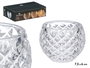 Giftdecor Portavela de Cristal con Forma de Rombo, Pequeño, para Decoración o Regalo, Transparente, Dimensiones: 7.5x6x7.5 cm (Set de 24)