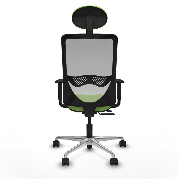 PIQUERAS Y CRESPO Silla de oficina Zulema con mecanismo Sincro/Traslack, Tela Pistacho y Malla Gris