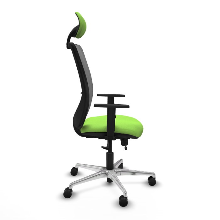 PIQUERAS Y CRESPO Silla de oficina Zulema con mecanismo Sincro/Traslack, Tela Pistacho y Malla Gris