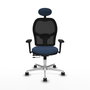 PIQUERAS Y CRESPO Silla de oficina Jorquera con mecanismo Sincro/Traslack, Azul marino y Negro