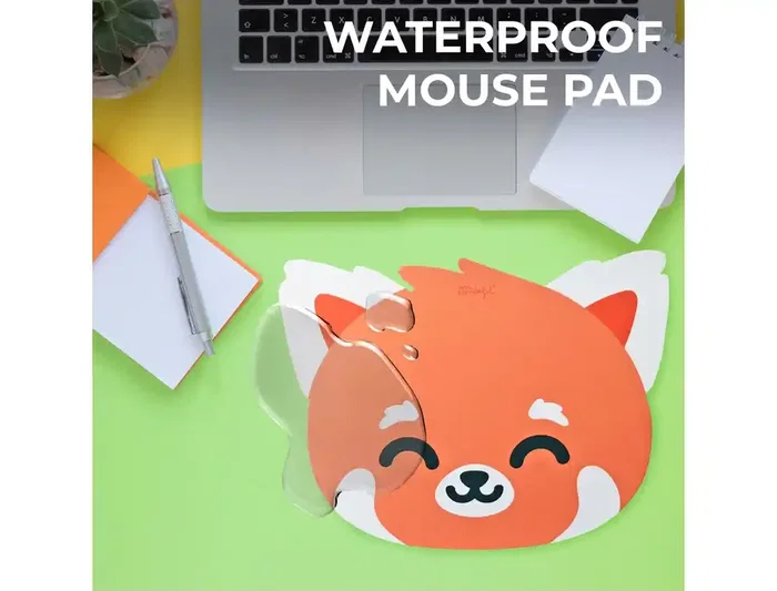 Wondee Alfombrilla para Ratón Mr. Wonderful Forma Panda Rojo Antideslizante Control Preciso Cómoda Lavable 210x3x210 mm