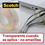 Scotch 7100088402 6-1975C3 Pack 2+1 Rollos Cinta Adhesiva Supertransparente Crystal 19mm x 7,5m con Dispensador