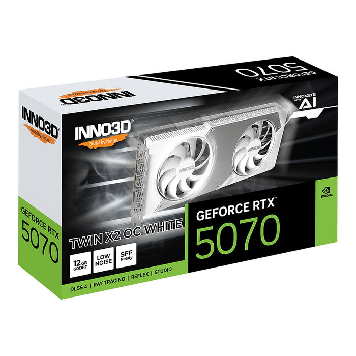 Inno3D RTX5070 12GB TWIN X2 OC WHITE GDDR7 3 Fan PCI Express 5.0 2542 MHz