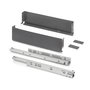 Emuca Cajón exterior Simplex 25kg de altura 122mm, profundidad 490mm, Acero, Gris antracita