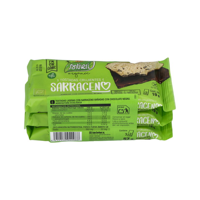SANTIVERI Tostadas Trigo Sarraceno Choco Negro 6ud. SANTIVERI Tostadas Trigo Sarraceno Choco Negro 6ud.