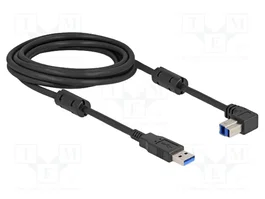 DeLOCK Cable USB 5 Gbps Tipo-A a Tipo-B con ángulo de 90° hacia abajo, 3 m