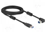 DeLOCK Cable USB 5 Gbps Tipo-A a Tipo-B con ángulo de 90° hacia abajo, 3 m