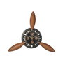 DKD Home Decor Reloj de Pared Hélice de Avión Negro y Marrón
