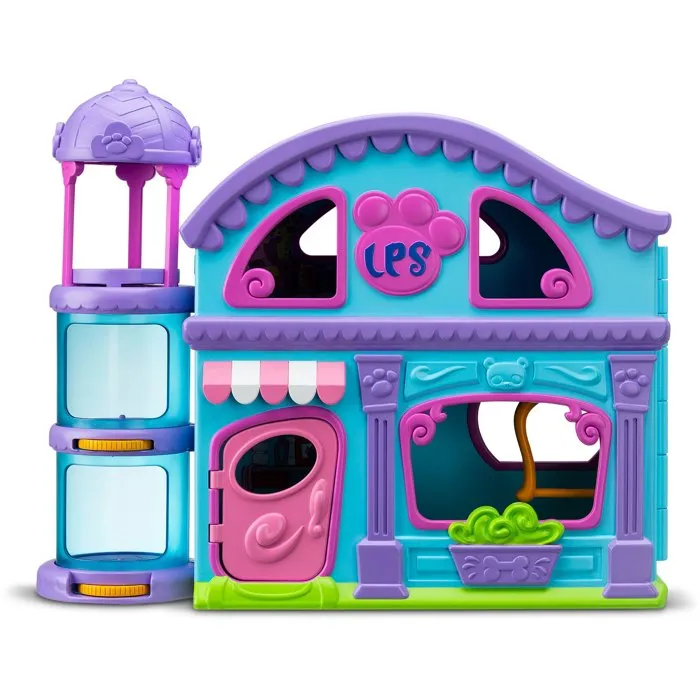 Littlest Pet Shop - Set de Juego con 4 Figuras y más de 20 Accesorios, Incluye Deluxe Pet Shop House - LIT3701405826093
