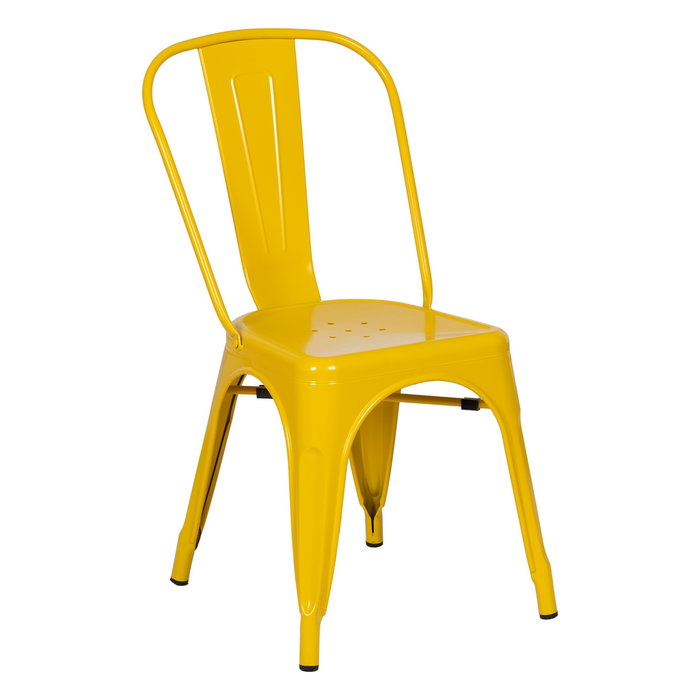 Silla Apilable Amarillo Metal Dallas 45 X 52,50 X 85 cm (Set de 4)