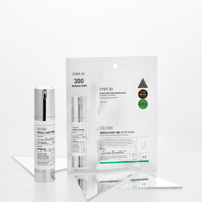 Vt Cosmetics - Mascarilla en lámina VT Reedle Shot 300 2-Step con microagujas Cica Reedle™ para hidratación intensa - 25 g