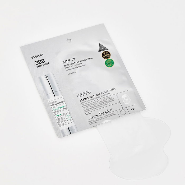 Vt Cosmetics - Mascarilla en lámina VT Reedle Shot 300 2-Step con microagujas Cica Reedle™ para hidratación intensa - 25 g