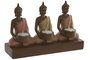 DKD Home Decor Portavelas de Resina Buda Coral para 3 Velas