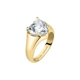 Chiara Ferragni First Love Ring YG+White CZ Gris Talla 14