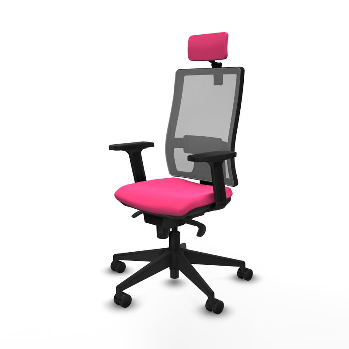 PIQUERAS Y CRESPO Silla de oficina Horna Rosa con mecanismo Sincro