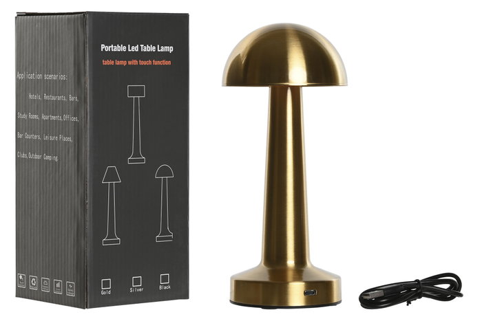 DKD Home Decor Lámpara de Sobremesa LED Recargable Táctil Surtido de 3 Unidades